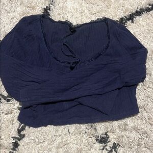 Elegant Navy Blue Women's Top